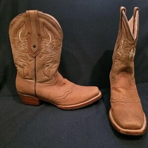 Tronco Embroidered Beige Western Boots